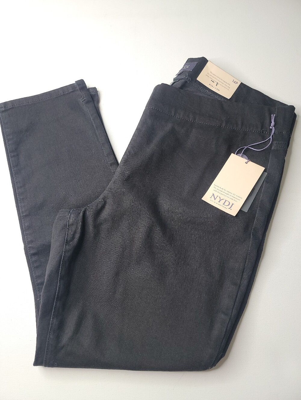 NYDJ Women's Black Petite Skinny Ankle Pull-on Jeans Size 14P